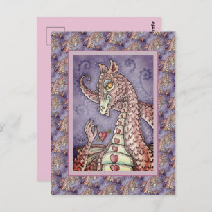 POSTAL CORAZÓN EN UNA CADENA DE DRAGÓN ROSA VALENTINA, FA