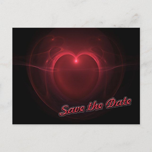 Postal Corazón Encendido de Guardar la Fecha Personalizad (Anverso)