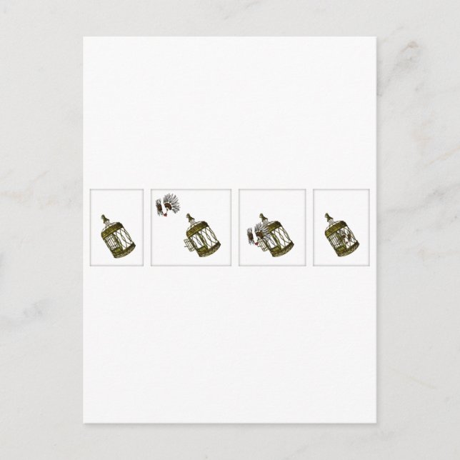 Postal Corazón enjaulado (Anverso)