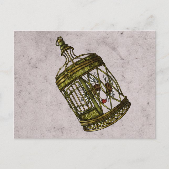 Postal Corazón enjaulado (Anverso)
