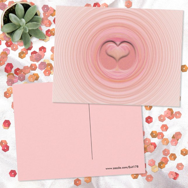 Postal Corazón Espiral de Melocotón Rosa Abstracto Parte  (Subido por el creador)