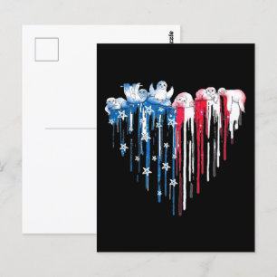 Postal Corazón espumoso de color T-Shirt Cute animal azul