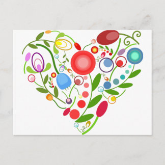 Postal Corazón floral