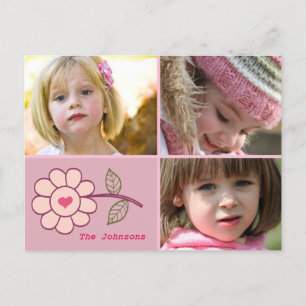 Postal corazón floral