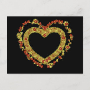 Postal Corazón floral decorativo