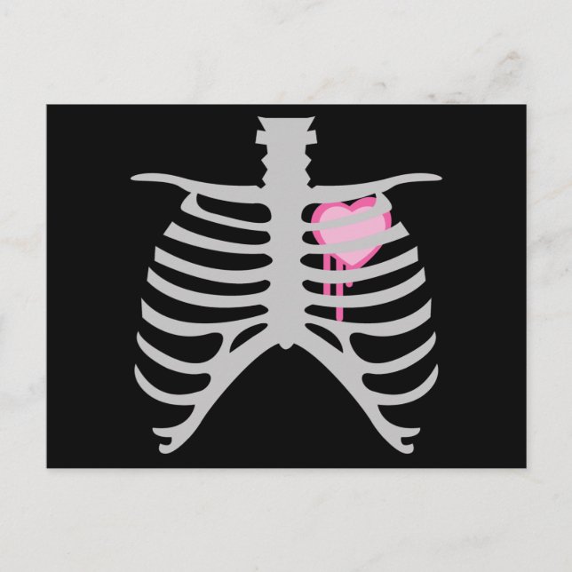 Postal Corazón Goteando en la caja torácica (Anverso)