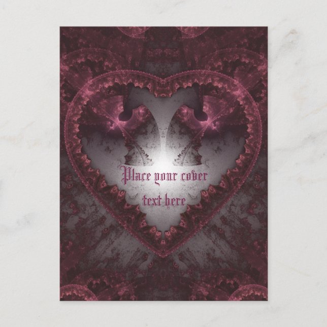Postal Corazón gótico morado 001 (Anverso)
