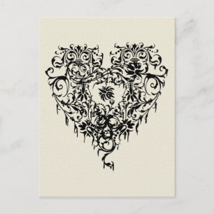 Postal Corazón Gótico Ornate