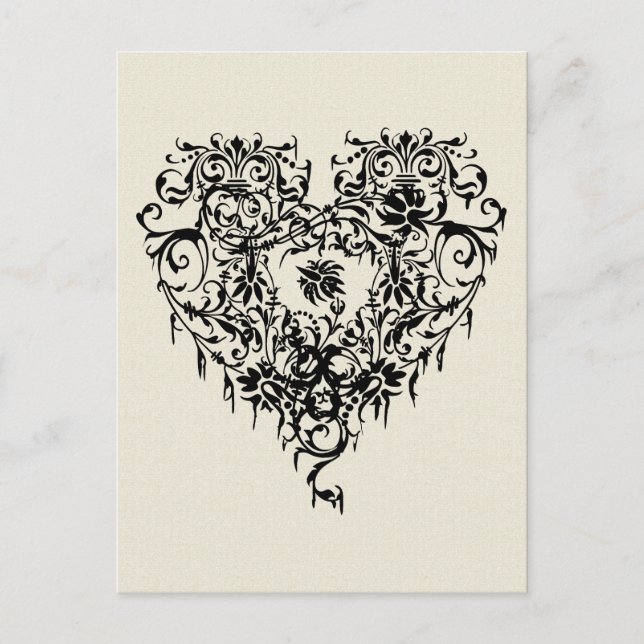Postal Corazón Gótico Ornate (Anverso)
