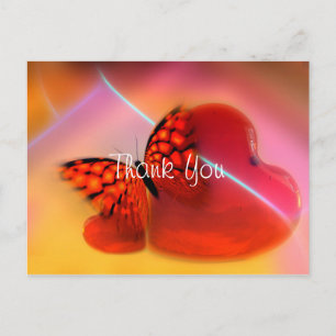 Postal Corazón Impresionante y Mariposa Gracias