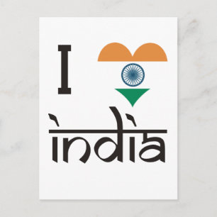 Postal "Corazón" India - Amo India