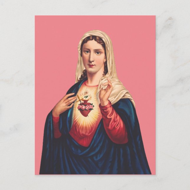 Postal Corazón inmaculado de la Virgen María (Anverso)