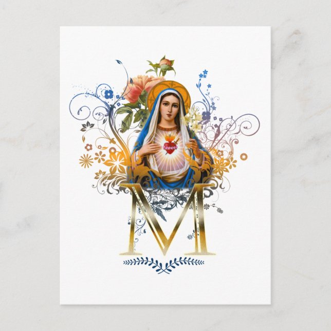Postal Corazón inmaculado de María (Anverso)