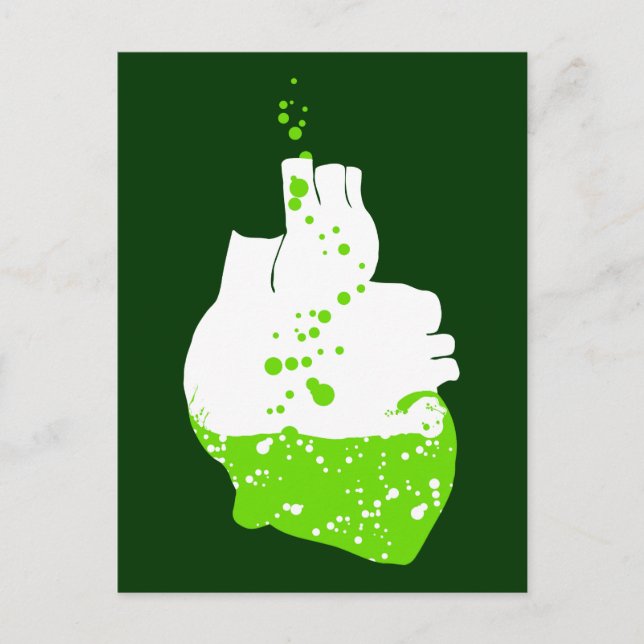 Postal corazón irlandés de cerveza verde (Anverso)