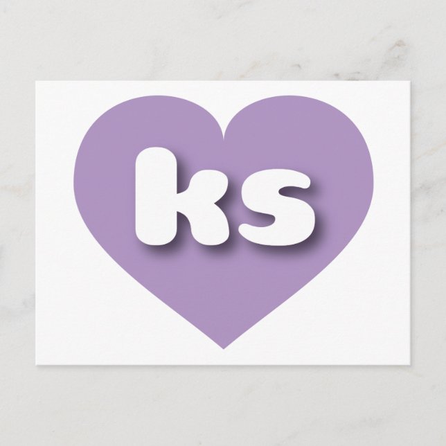 Postal Corazón lavender de Kansas - Amo a los (Anverso)