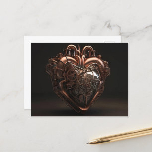 Postal Corazón Mecánico de Steampunk