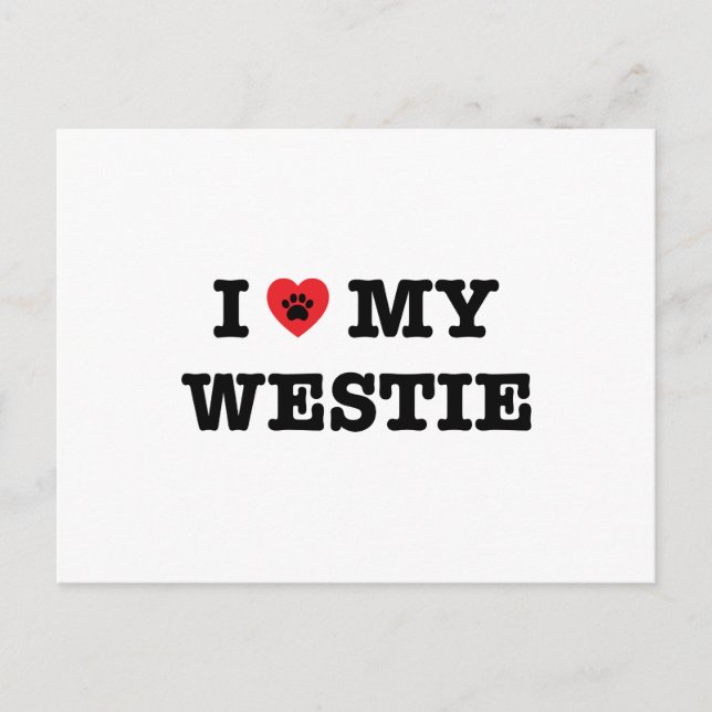 Postal Corazón mi Westie (Anverso)
