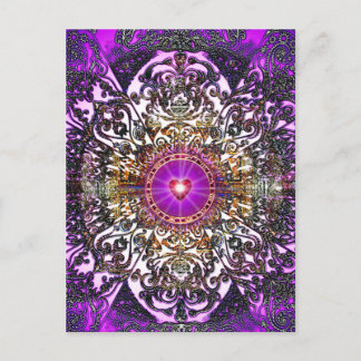 Postal Corazón morado