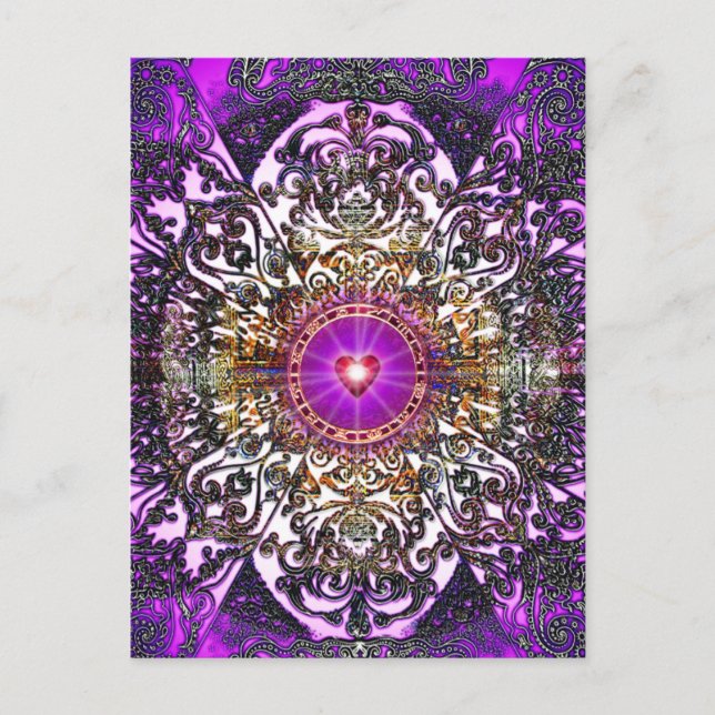 Postal Corazón morado (Anverso)