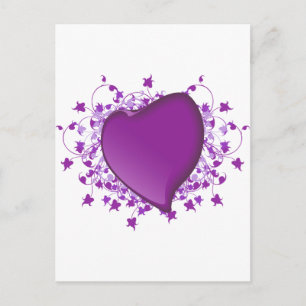Postal Corazón morado
