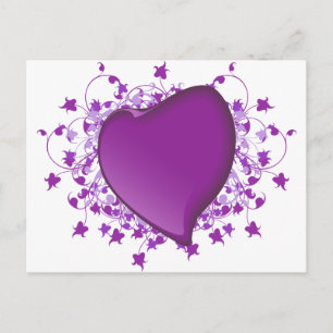 Postal Corazón morado