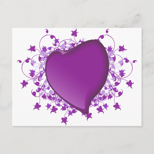 Postal Corazón morado (Anverso)