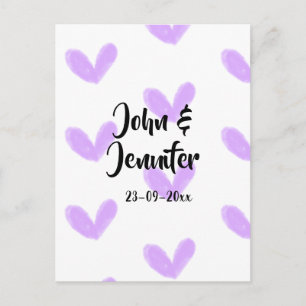 Postal corazón morado acuarela día de san valentín nombre