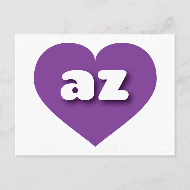 Postal Corazón morado de Arizona - Amo az (Anverso)