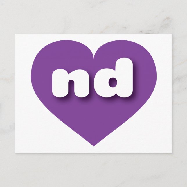 Postal Corazón morado de Dakota del Norte - Amo (Anverso)