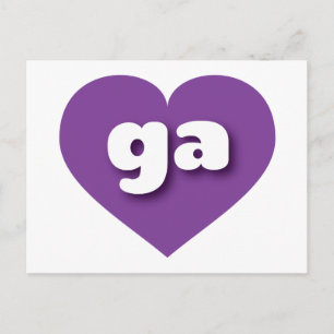 Postal Corazón morado de Georgia - Amo ga