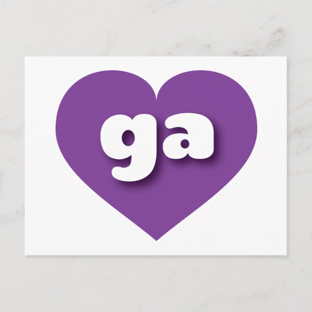 Postal Corazón morado de Georgia - Amo ga (Anverso)