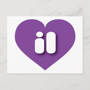Postal Corazón morado de Illinois - Amo il