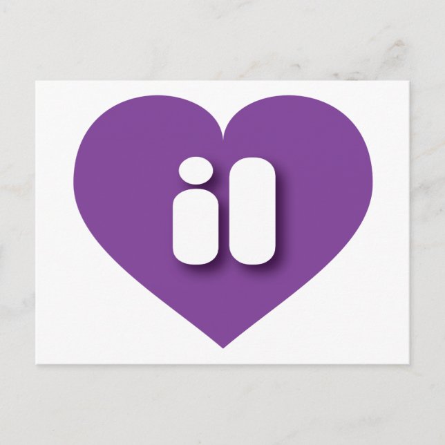 Postal Corazón morado de Illinois - Amo il (Anverso)