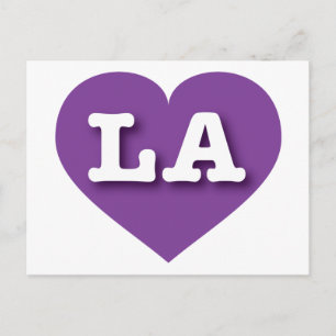 Postal Corazón morado de LA - Amo LA