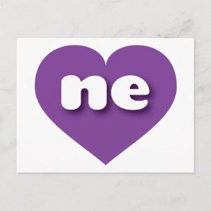 Postal Corazón morado de Nebraska - Amo Nv