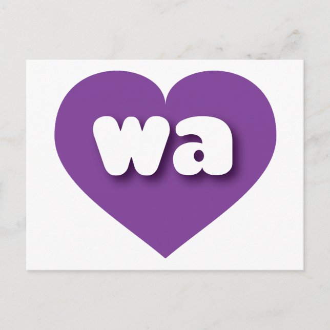 Postal Corazón morado de Washington - Amo la guerra (Anverso)