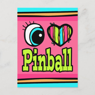 Postal Corazón Ojo Brillante Me Encanta Pinball