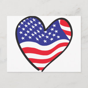 Postal Corazón Patriótico - Bandera de Estados Unidos