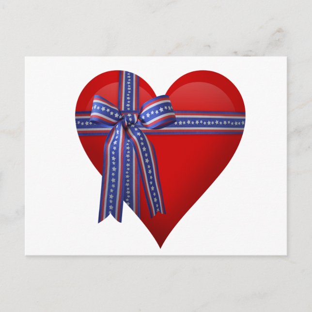 Postal Corazón patriótico gráfico (Anverso)