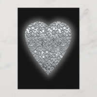 Corazón. Patrón gris claro impreso y gris medio.