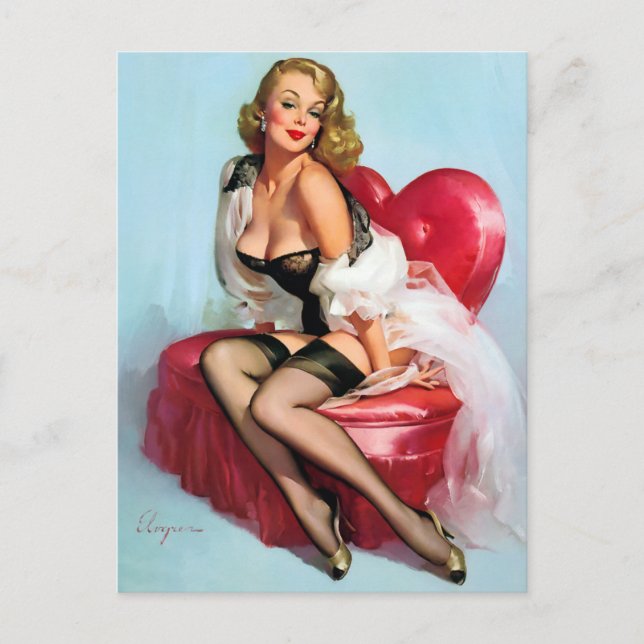 Postal Corazón Pin Up (Anverso)
