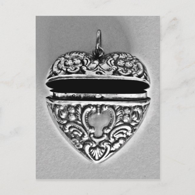 Postal corazón plateado (Anverso)
