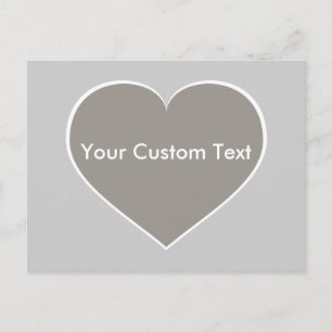 Postal Corazón plateado con contorno blanco