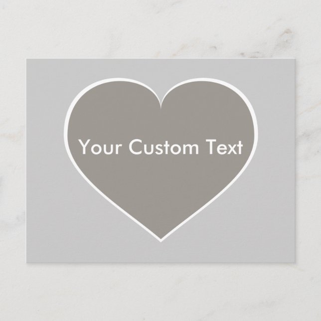 Postal Corazón plateado con contorno blanco (Anverso)