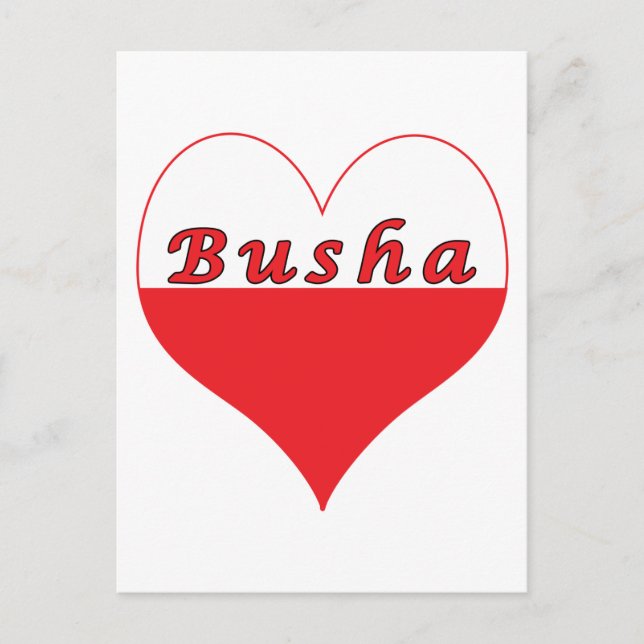 Postal Corazón polaco Busha (Anverso)