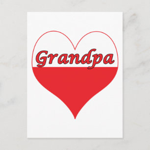 Postal Corazón polaco del abuelo