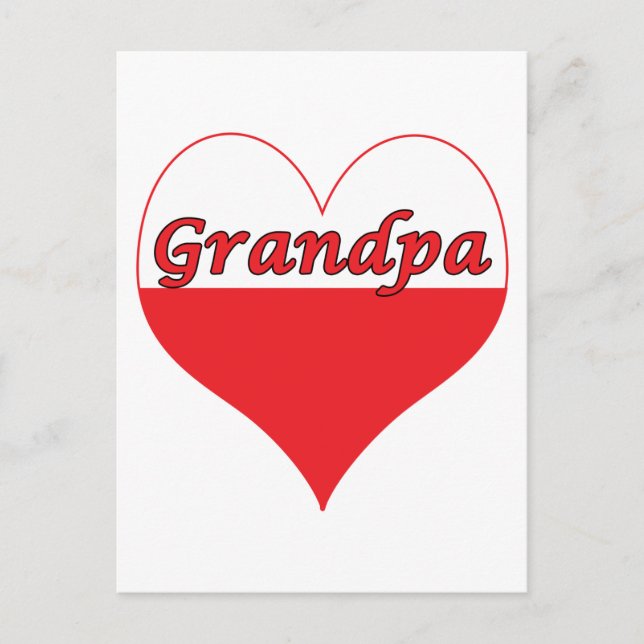 Postal Corazón polaco del abuelo (Anverso)