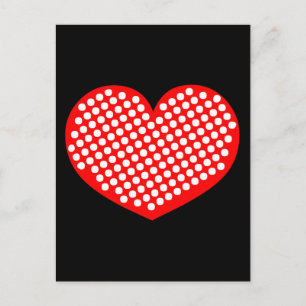 Postal Corazón Polkadot blanco y negro rojo