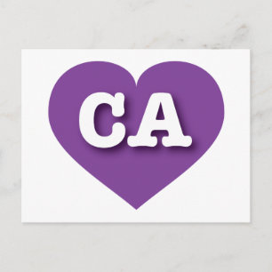 Postal Corazón Púrpura de California - Amo CA