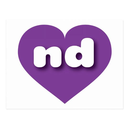 Postal Corazón púrpura de Dakota del Norte - mini amor